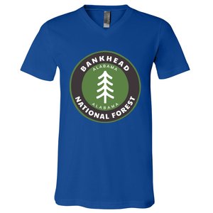 Bankhead National Forest Alabama Al Bear Badge Gift V-Neck T-Shirt