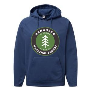 Bankhead National Forest Alabama Al Bear Badge Gift Performance Fleece Hoodie