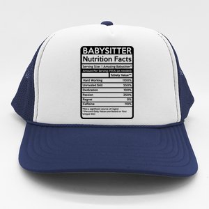 Babysitter Nutrition Facts Sitting Cool Gift Trucker Hat