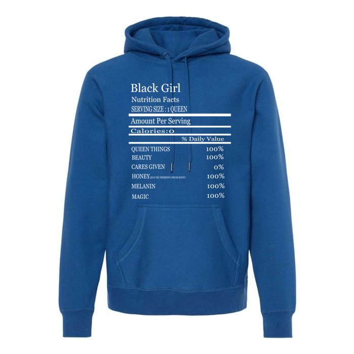 Black Nutrition Facts Black History Month Fun Great Gift Premium Hoodie