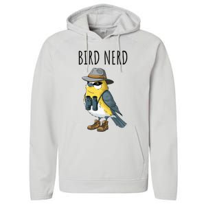 Bird Nerd Funny Bird Watching Birding Bird Lover Watcher Performance Fleece Hoodie