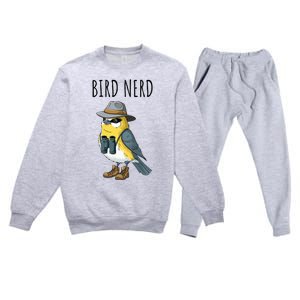 Bird Nerd Funny Bird Watching Birding Bird Lover Watcher Premium Crewneck Sweatsuit Set