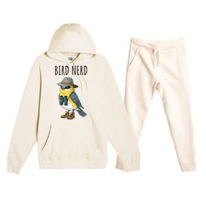 Bird Nerd Funny Bird Watching Birding Bird Lover Watcher Premium Hooded Sweatsuit Set