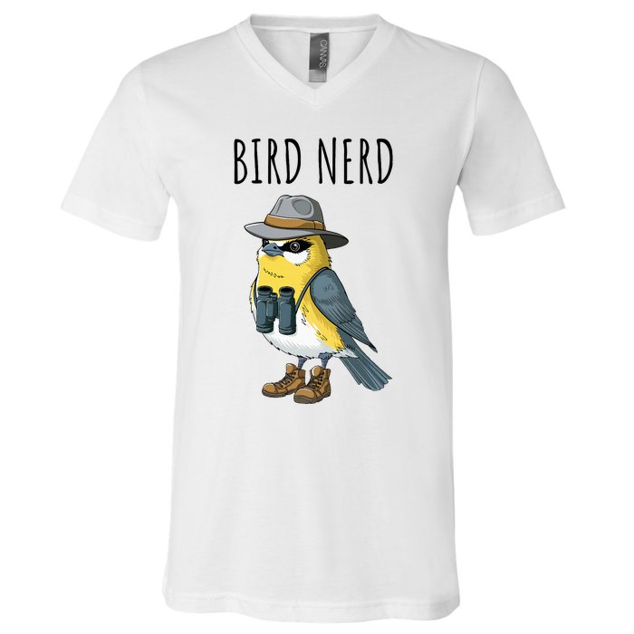 Bird Nerd Funny Bird Watching Birding Bird Lover Watcher V-Neck T-Shirt