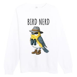 Bird Nerd Funny Bird Watching Birding Bird Lover Watcher Premium Crewneck Sweatshirt