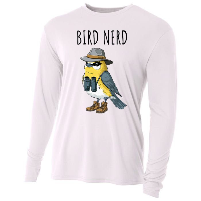 Bird Nerd Funny Bird Watching Birding Bird Lover Watcher Cooling Performance Long Sleeve Crew