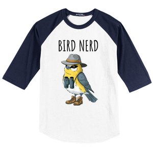 Bird Nerd Funny Bird Watching Birding Bird Lover Watcher Baseball Sleeve Shirt