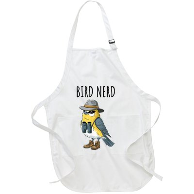 Bird Nerd Funny Bird Watching Birding Bird Lover Watcher Full-Length Apron With Pockets