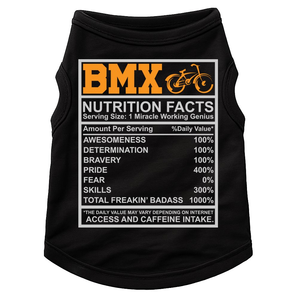 BMX Nutrition Facts Gift Cycling Doggie Tank