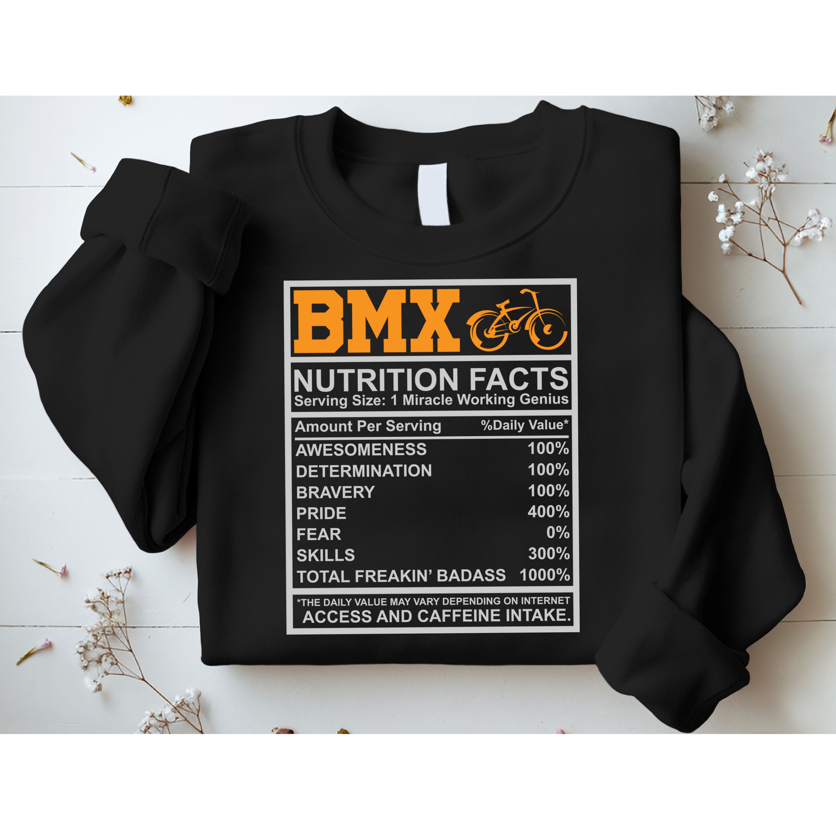 BMX Nutrition Facts Gift Cycling Sweatshirt