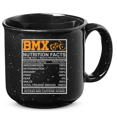 BMX Nutrition Facts Gift Cycling 15oz Campfire Ceramic Mug