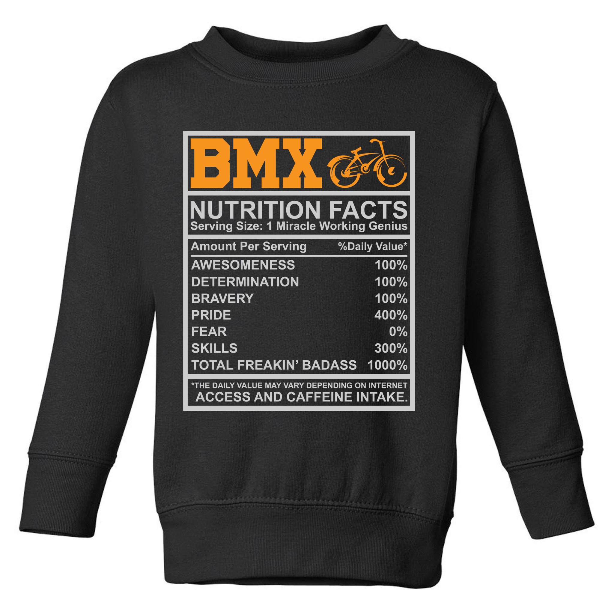 BMX Nutrition Facts Gift Cycling Toddler Sweatshirt