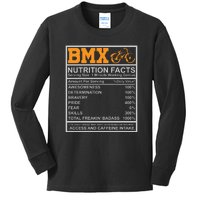 BMX Nutrition Facts Gift Cycling Kids Long Sleeve Shirt