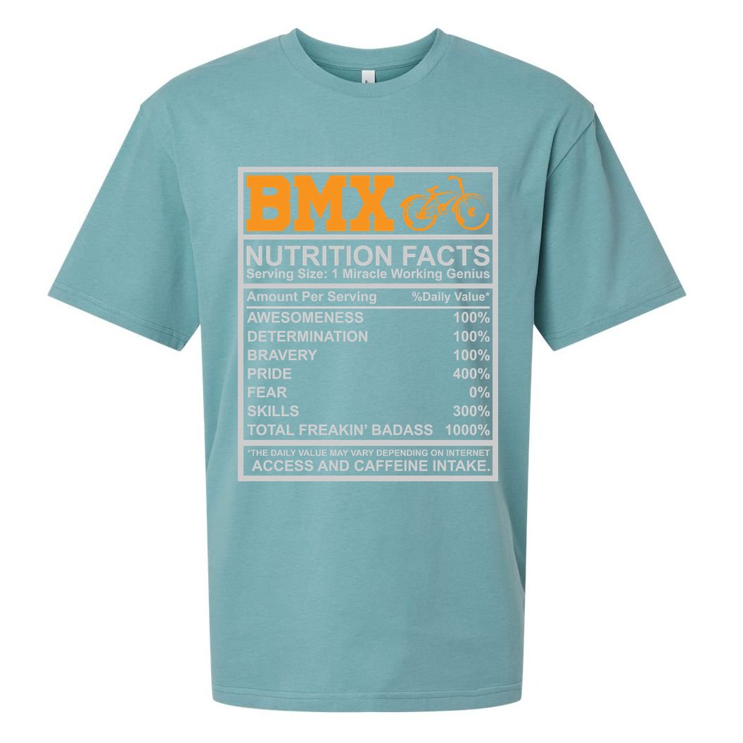 BMX Nutrition Facts Gift Cycling Sueded Cloud Jersey T-Shirt