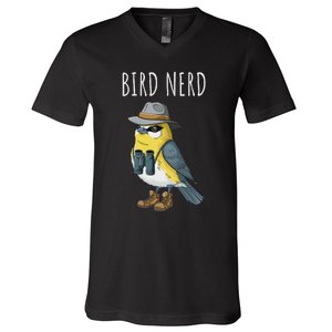 Bird Nerd Funny Bird Watching Birding Bird Lover Watcher V-Neck T-Shirt