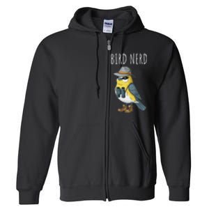 Bird Nerd Funny Bird Watching Birding Bird Lover Watcher Full Zip Hoodie