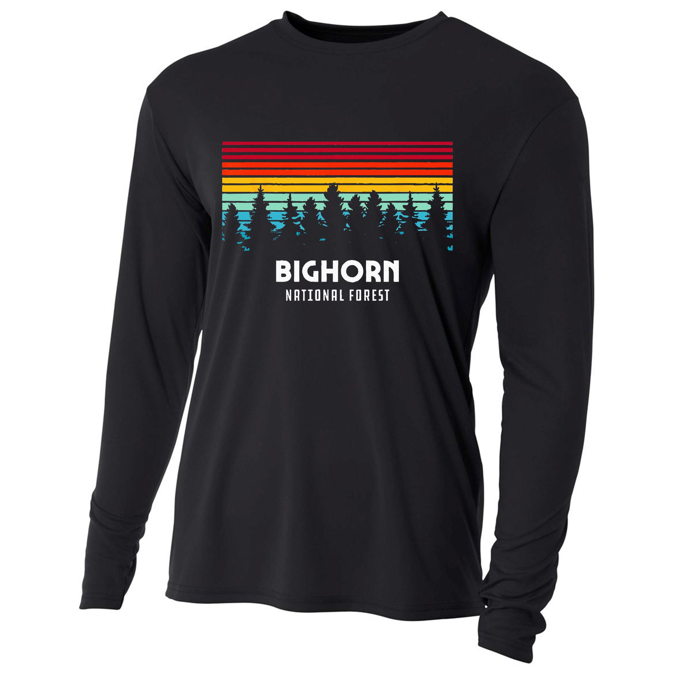 Bighorn National Forest Wyoming Retro Outdoor Adventure Cooling Performance Long Sleeve Crew