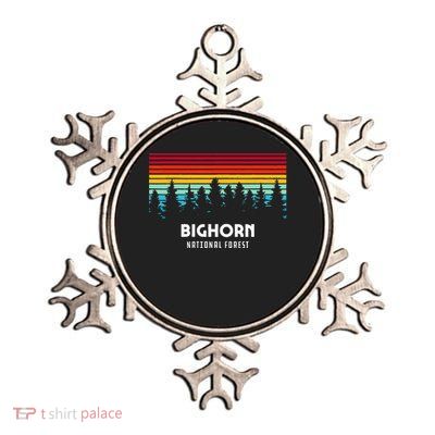 Bighorn National Forest Wyoming Retro Outdoor Adventure Metallic Star Ornament