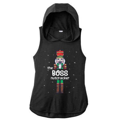 Boss Nutcracker Family Matching Funny Pajama Ladies PosiCharge Tri-Blend Wicking Draft Hoodie Tank