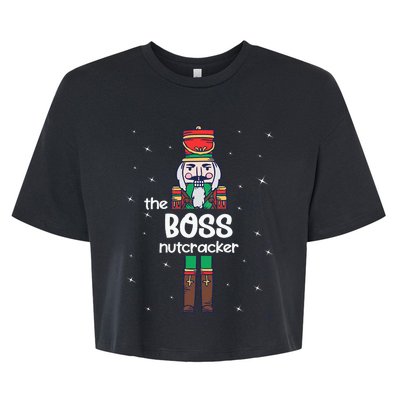 Boss Nutcracker Family Matching Funny Pajama Bella+Canvas Jersey Crop Tee