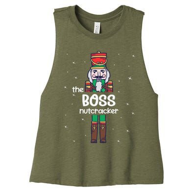 Boss Nutcracker Family Matching Funny Pajama Women's Racerback Cropped Tank