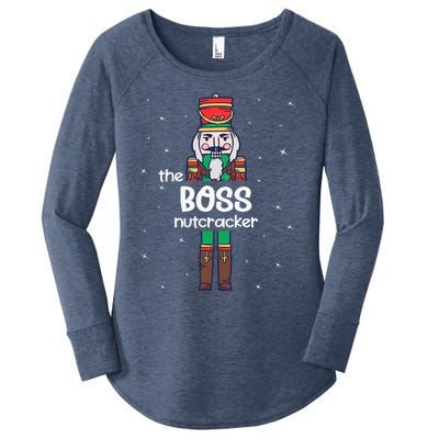 Boss Nutcracker Family Matching Funny Pajama Women's Perfect Tri Tunic Long Sleeve Shirt