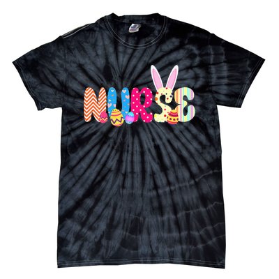 Bunny Nurse Funny Egg Easter Day Floral Tie-Dye T-Shirt