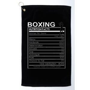 Boxing Nutrition Facts Sarcastic Cool Boxer Girl Platinum Collection Golf Towel