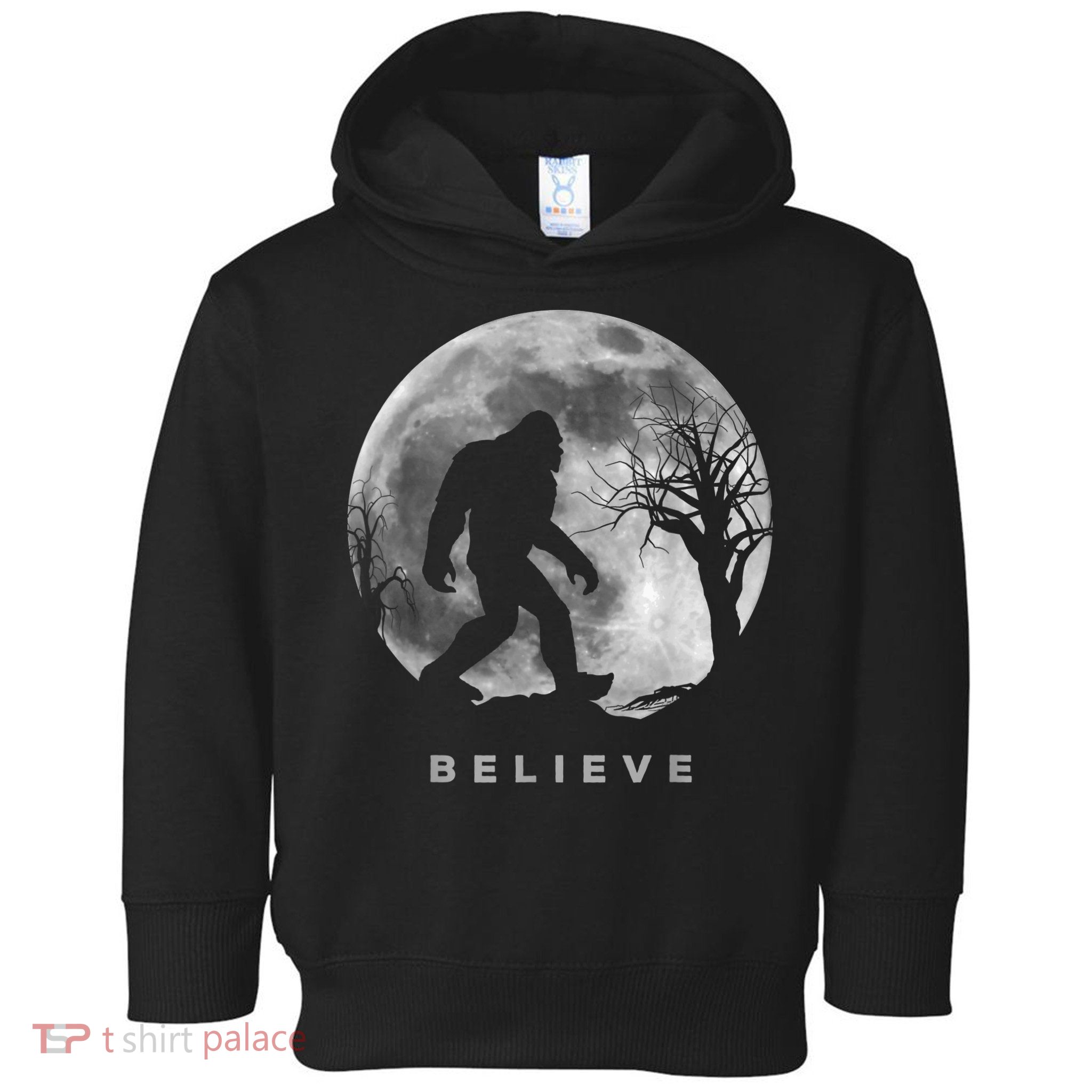 Bigfoot Night Full Moon I Believe Sasquatch Men Kids Toddler Hoodie
