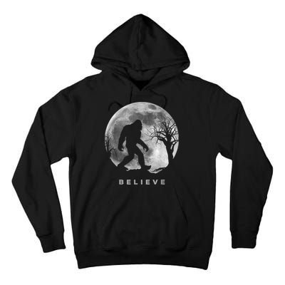 Bigfoot Night Full Moon I Believe Sasquatch Men Kids Tall Hoodie