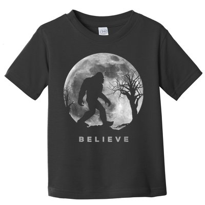 Bigfoot Night Full Moon I Believe Sasquatch Men Kids Toddler T-Shirt