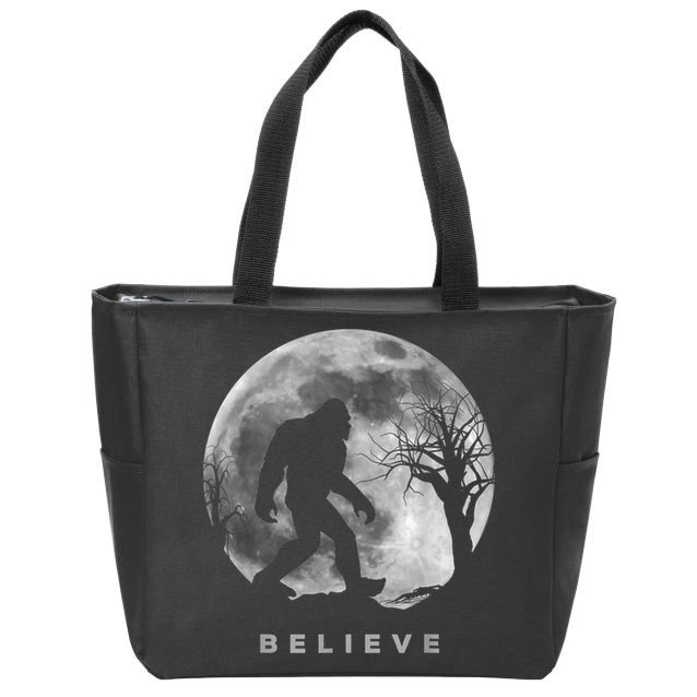 Bigfoot Night Full Moon I Believe Sasquatch Men Kids Zip Tote Bag