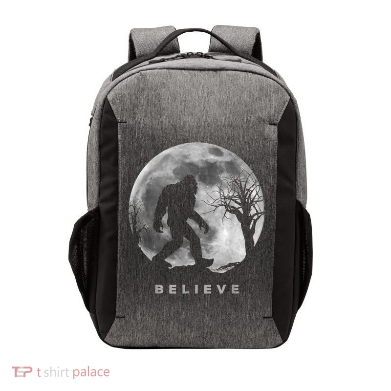 Bigfoot Night Full Moon I Believe Sasquatch Men Kids Vector Backpack