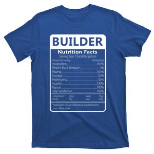 Builder Nutrition Facts Sarcastic Graphic Gift T-Shirt