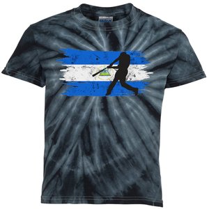 Baseball Nicaragua Flag Nicaraguan Beisbol In Nicaraguense Kids Tie-Dye T-Shirt