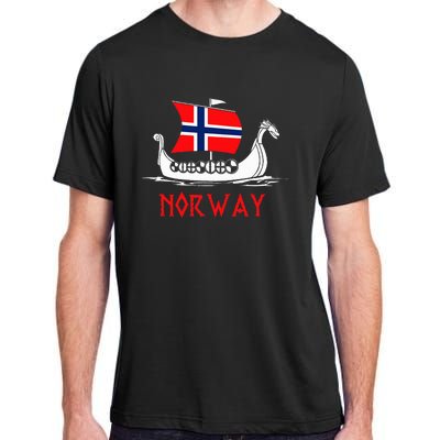 Boat Norwegian Flag Norway Viking Ship Norway Adult ChromaSoft Performance T-Shirt