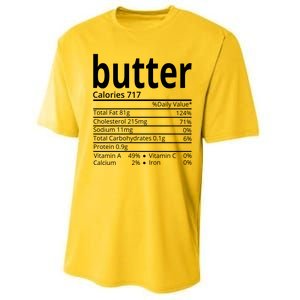 Butter Nutritional Facts Thanksgiving Matching Family Costume Performance Sprint T-Shirt