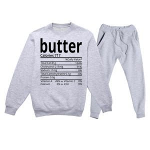 Butter Nutritional Facts Thanksgiving Matching Family Costume Premium Crewneck Sweatsuit Set