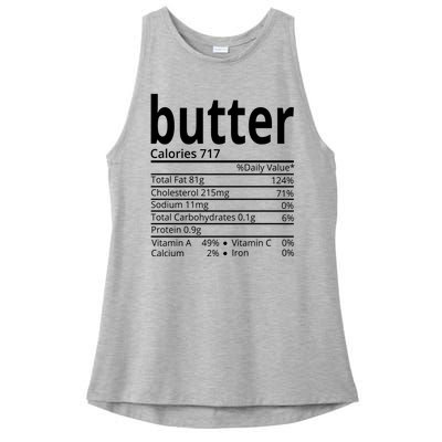 Butter Nutritional Facts Thanksgiving Matching Family Costume Ladies PosiCharge Tri-Blend Wicking Tank