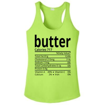 Butter Nutritional Facts Thanksgiving Matching Family Costume Ladies PosiCharge Competitor Racerback Tank