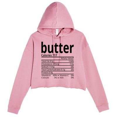 Butter Nutritional Facts Thanksgiving Matching Family Costume Crop Fleece Hoodie