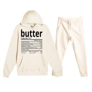 Butter Nutritional Facts Thanksgiving Matching Family Costume Premium Hooded Sweatsuit Set