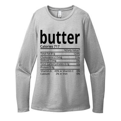 Butter Nutritional Facts Thanksgiving Matching Family Costume Womens CVC Long Sleeve Shirt