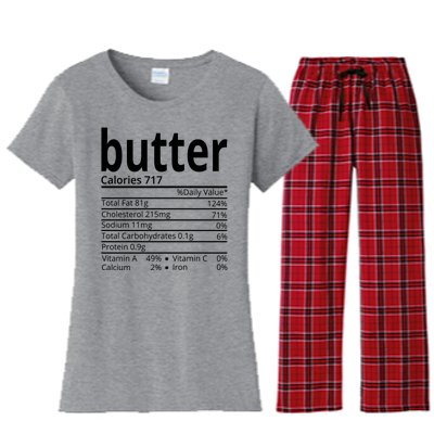 Butter Nutritional Facts Thanksgiving Matching Family Costume Women's Flannel Pajama Set