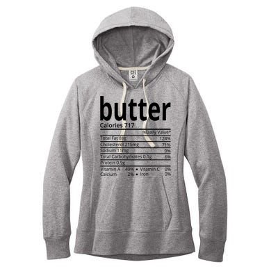 Butter Nutritional Facts Thanksgiving Matching Family Costume Women's Fleece Hoodie