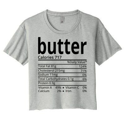 Butter Nutritional Facts Thanksgiving Matching Family Costume Women's Crop Top Tee