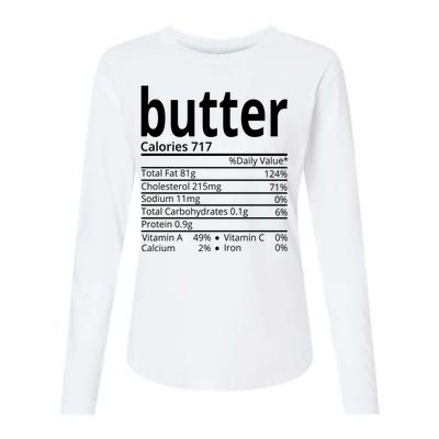 Butter Nutritional Facts Thanksgiving Matching Family Costume Womens Cotton Relaxed Long Sleeve T-Shirt