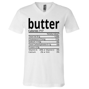 Butter Nutritional Facts Thanksgiving Matching Family Costume V-Neck T-Shirt