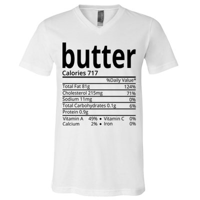 Butter Nutritional Facts Thanksgiving Matching Family Costume V-Neck T-Shirt
