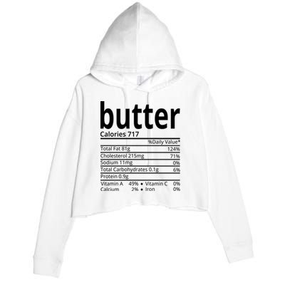 Butter Nutritional Facts Thanksgiving Matching Family Costume Crop Fleece Hoodie